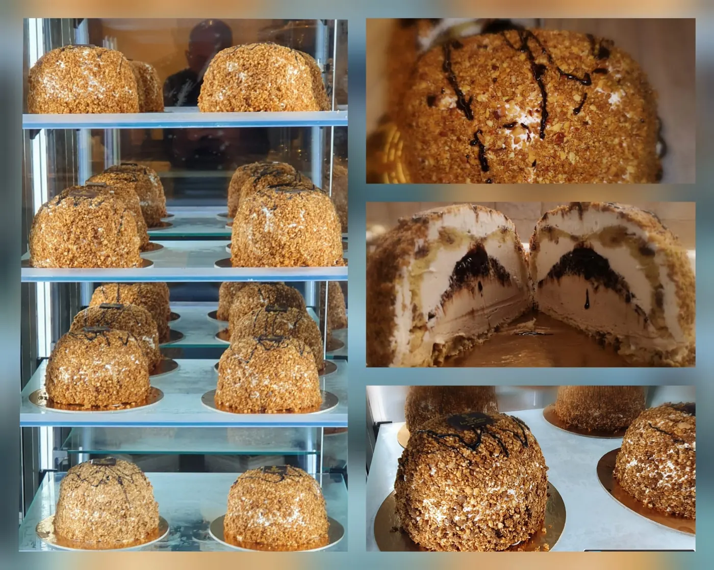 Torte gelato artigianali in vetrina, preparate dai Fratelli Suriano
